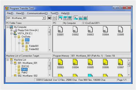 fanuc program transfer tool setup